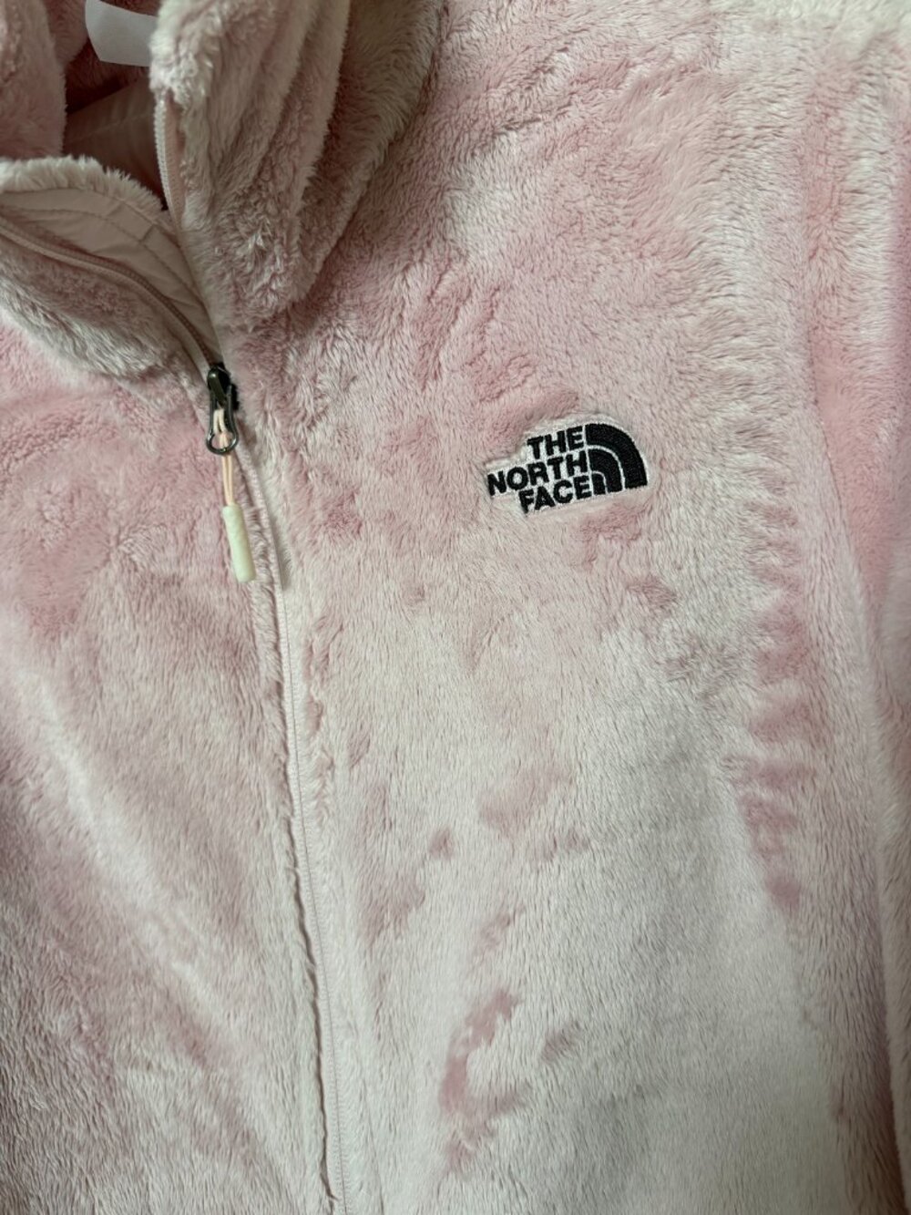 The North Face Women’s Pink Fuzzy Full Zip Jacket Large - Picture 3 of 7